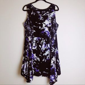 Simply Vera Sleeveless Black and Purple Dress XL